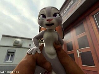Judy's furry fetish is on full display in this cartoon cop porn