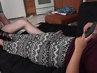 Tight Asian roommate worships her feet while on phone