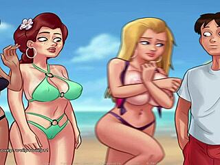 Public display of boobs in Summertimesaga - Cartoon game