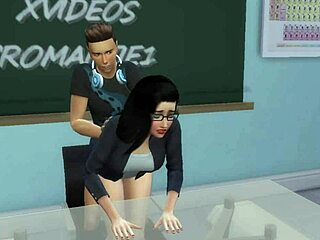 Blackmailed and creampied by her student in a sizzling 3D animation
