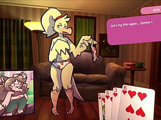 Lodne damer klæder sig af i et striptease pokerspil
