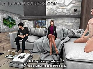 Domination and submission in a husband swapping animated scenario with a gorgeous babysitter