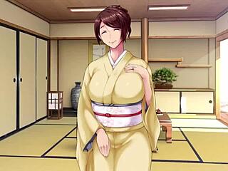 El propietario joven de una conocida posada de hot springs en Japón se entrega a un anime erótico y ahegao