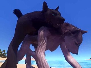 Космат върколак прави интензивен секс с половинката си в 3D анимационно порно видео за дивата природа