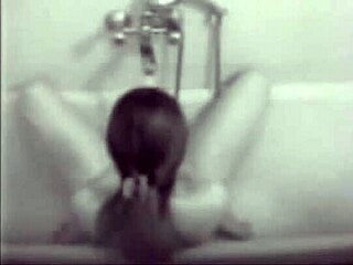 Hidden camera captures my sister's solo play in the bathtub