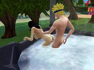 Echi and hentai porn featuring Hinata and Naruto in uncensored outdoor setting