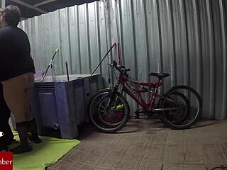 Gay amateur porn featuring a fat woman's orgasmic experience and oiling up the bike