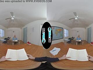 Busty student gets fucked hard in VR while in detention