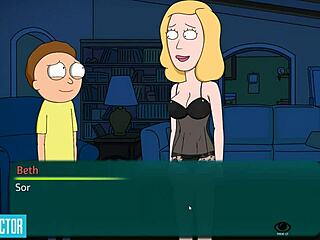 Hot porno en 3D: Rick y Mortys ofrecen una mamada de verano para jóvenes de 18 años