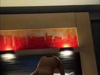 Bottom boy gets his ass dominated by cute transsexual in hotel room