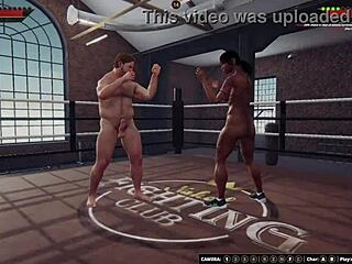 Naked fighter Ethan and Dela compete for the title in 3d porn