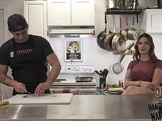 Kitchen cook gets naughty in casting video