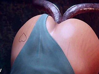 Porn en 3D: l'aventure anale hardcore de Lara Crofts avec des tentacules