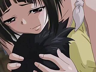 Majhna rjavolaska polsestra uživa v seksu v anime hentai videu