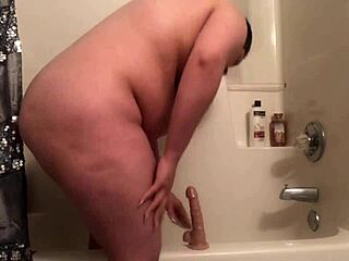 Hot fat women indulge in steamy shower sex
