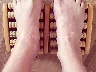 Barefoot fetish with toenail polish
