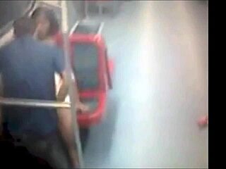 Chilena amateur caught having sex in public in Santiago de Chile metro