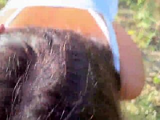 Alina Tumanova's roadside POV blowjob and facial cum