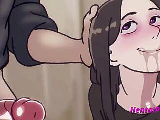 Sensuroimaton japanilainen hentai-video, jossa nuori tyttö antaa käsityötä